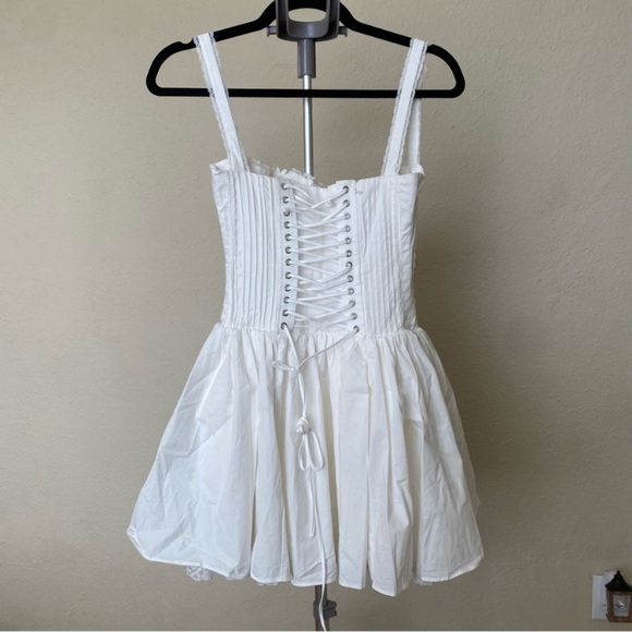HOUSE OF CB L D-DD Taller  'Pietra' White Corset Mini Dress NWOT Large - Picture 4 of 11